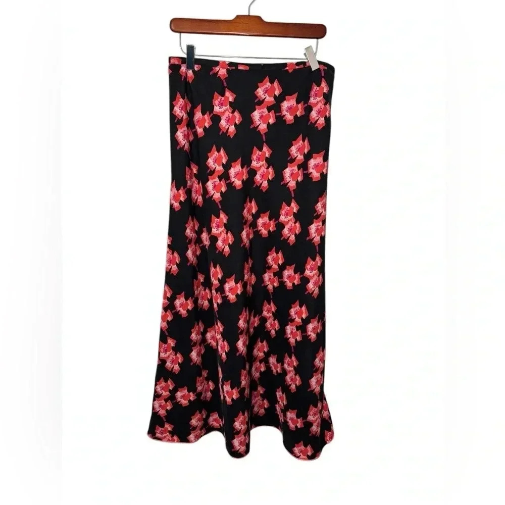 Valerie Stevens Silk Floral Y2K Maxi Skirt Size 10